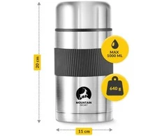 Mountain Nerūdijančio plieno pietų termosas 1 litras, sidabrinis