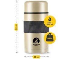 Mountain Nerūdijančio plieno pietų termosas 1 litras, aukso spalvos