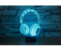 Moxomi 3d Led Lempa "ausinės" - 16 Spalvų, Naktinė, Dovana Audiofilams