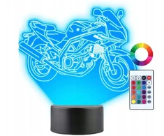 Moxomi 3d Led Lempa Motociklas Lenktynininkas - 16 Spalvų + Nuotolinio Valdymo Pultelis
