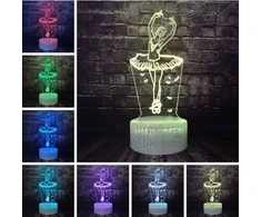 Moxomi LAMPA 3D LED BALET BALETNICA Naktinė lempa 16 KOLORÓW PREMIUM + Pultas