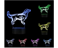 Moxomi LAMPA 3D LED PIES SZCZENIAK LABRADOR RETRIEVER LAMPKA 16 KOLORÓW + Pultas