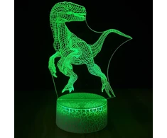 Moxomi LAMPA 3D LED USB DINOZAUR Naktinė lempa dla DZIECKA 16 KOLORÓW