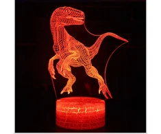 Moxomi LAMPA 3D LED USB DINOZAUR Naktinė lempa dla DZIECKA 16 KOLORÓW