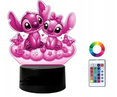 Moxomi LAMPA 3D LED USB W KSZTAŁCIE LILO &amp; STITCH PREZENT 16 KOLORÓW + Pultas