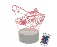 Moxomi LAMPKA 3D LED CZOŁG TANK T54 MILITARIA LAMPA 16 KOLORÓW PREMIUM +Pultas