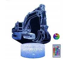 Moxomi Naktinė lempa 3D KOPARKA BUDOWA LAMPA 16 KOLORÓW + Pultas