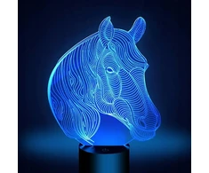 Moxomi Naktinė lempa 3D LED USB KOŃ KONIK GŁOWA LAMPA 16 KOLORÓW PREMIUM Pultas