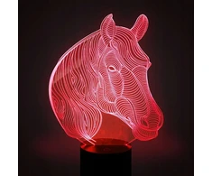 Moxomi Naktinė lempa 3D LED USB KOŃ KONIK GŁOWA LAMPA 16 KOLORÓW PREMIUM Pultas