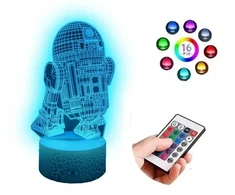 Moxomi Naktinė lempa 3D LED W KSZTAŁCIE STAR WARS R2-D2 16 KOLORÓW Pultas