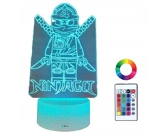 Moxomi Naktinė lempa 3D LED W KSZTAŁCIE NINJAGO LAMPA 16 KOLORÓW PREMIUM + Pultas