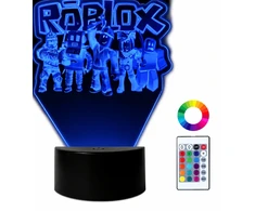 Moxomi Naktinė lempa USB 3D LED Žaidimas ROBLOX LAMPA 16 KOLORÓW + Pultas