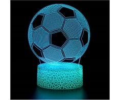 Moxomi NAKTINIS LEMPAS 3D LED FUTBOLO LEMPAS 16 SPALVŲ + NUOTOLINIO PULTAS