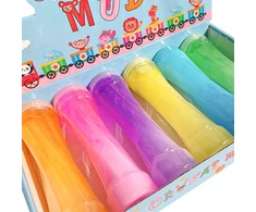 Mpmax SLIME TUBES PLASTIC PASTE GLUTY DIDELIS RINKINYS VAIKAMS, SPALVINGAS 6 Vnt.