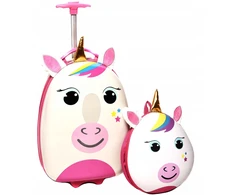 Kelioninis Mpmax UNICORN SET lagaminas ant ratų LED APŠVIETIMO KURIŠNĖ VAIKŲ BAGAŽUI