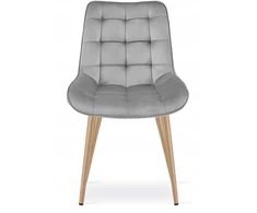 MUFART ERBA / BERA kėdė - šviesiai pilkos aksominės/ąžuolo kojos