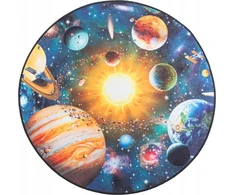 Multi Decor Dywan dzięcięcy apvalus Print 3D Planety śr. 80 cm