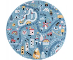 Multi Decor Dywan dziecięcy koło Stella Ulice w kolorze niebieskim 120 cm