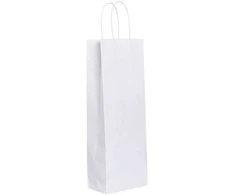 Multipack Popierinis maišelis suvytomis rankenomis buteliui 140x80x390mm rudas
