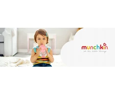 Munchkin lėkštė su siurbtuku, rožinė, neslidi, vaikams nuo 6 mėn.