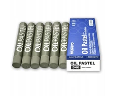 Mungyo aliejiniai pasteliai, 6 vnt., pilki-žali