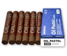 Mungyo aliejiniai pasteliniai pieštukai, 6 vnt., tamsiai rudi