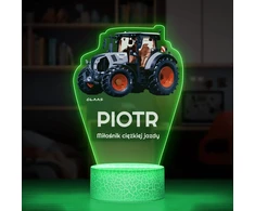Murrano Lampka Nocna LED 3D su Imieniem Traktor Class Ciągnik dla Dziecka Nastolatka