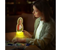 Murrano Lampka Nocna LED 3D su Imieniem Jan Paweł II Papież Polak Prezent dla Babci