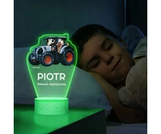 Murrano Lampka Nocna LED 3D su Imieniem Traktor Class Ciągnik dla Dziecka Nastolatka