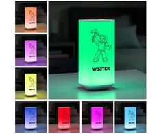 Murrano Lampka Nocna LED RGB su Imieniem Pikselowy Ludzik Dotyk Prezent na Urodziny