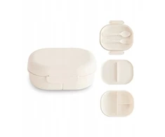 Mushie pietų dėžutė su skyriais Ivory, balta