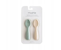 „Mushie“ savaiminio valgymo šaukštai, 2 pak. Cambridge Mėlyna / Sand