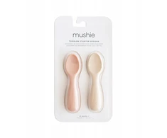 Mushie Self-Eating Spoons 2 pakuočių skaistalai / Shifting Sand