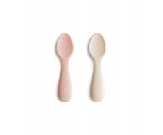 Mushie Self-Eating Spoons 2 pakuočių skaistalai / Shifting Sand