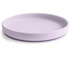 Mushie: silikoninė kūdikio lėkštė su Soft Lilac siurbtuku