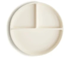 „Mushie“ silikoninė padalinta plokštelė „Baby Ivory“.