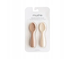 Mushie silikoniniai savarankiško maitinimosi šaukšteliai Natural/Shifting Sand, 2 vnt