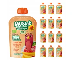 Musiak RINKINYS Obuolių-mango-ryžių putėsiai 13x 100g