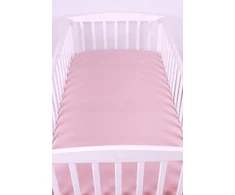 MUSLINO patalynė su briaunelėmis 60x120 RETRO ROŽINĖ BabyLux