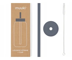 Muuki buteliuko šiaudelis 720 ml Lounge Straw + Cap Smoke Pilkas