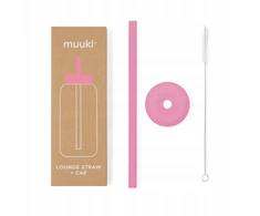 MUUKI buteliuko šiaudelis Lounge Straw+CAP FLAMINGO Rožinis 720 ml