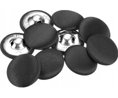 MYGTUKAI 10 Vnt. 25 mm APVALIOJO METALO SIUVIMO DEKORACINIS ANTRACITO AUDINIS