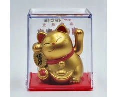 Myhomelife Figūrėlė szczęścia machający Maneki Neko japoński kotek na baterie słoneczną