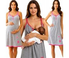 NAKTINĖS NAKTINĖS marškinėliai žindymui MEGA COTTON su petnešėlėmis, MOTERIŠKA M