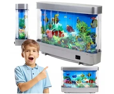 NAKTINIS LEMPAS VAIKAMS DIRBTINIS AKVARIUMAS SU SPALVINGU LED FONINIU APŠVIETIMA
