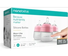 Nanobebe Flexy Silicone buteliukai kūdikiams 150 ml x 3 vnt
