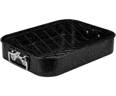 NAVA NATURE granitinė kepimo skarda 38 x 27,5 x 7 cm 8L su kepimo grotelėmis