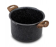 NAVA tradicinis granitinis puodas su NATURE košimo dangteliu 22 cm 4,5l