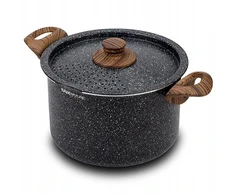 NAVA tradicinis granitinis puodas su NATURE košimo dangteliu 22 cm 4,5l