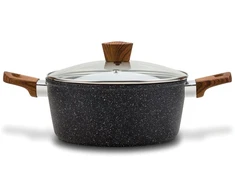 Nava Puodas granitas su stikliniu dangteliu NATURE 24 cm, 4 l